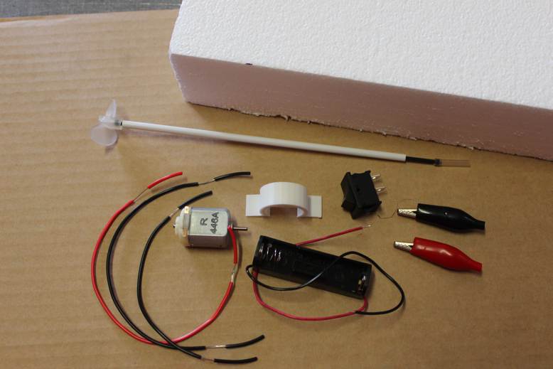 Parts to build a model boat